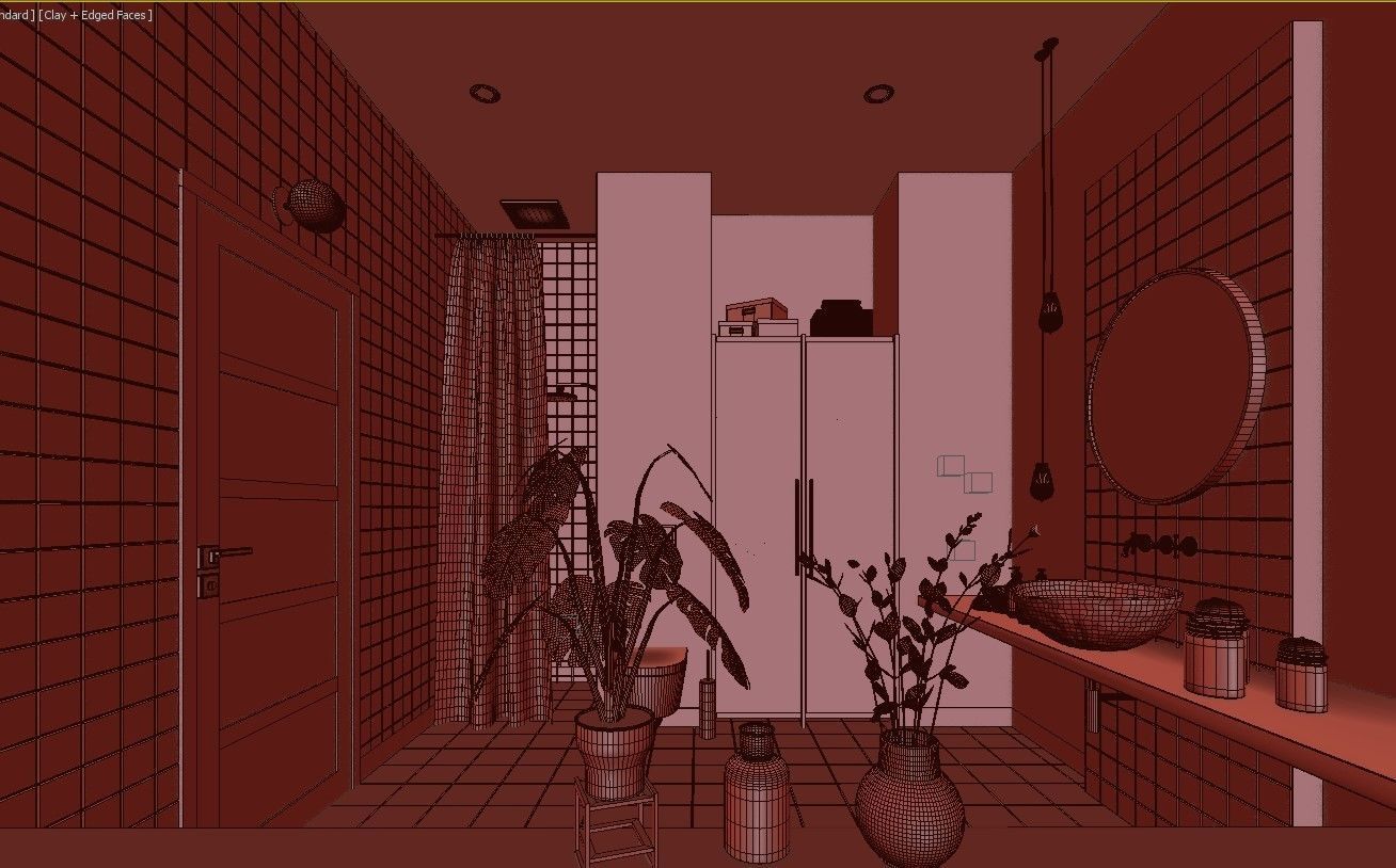 Glam Green Bathroom 3D model_10