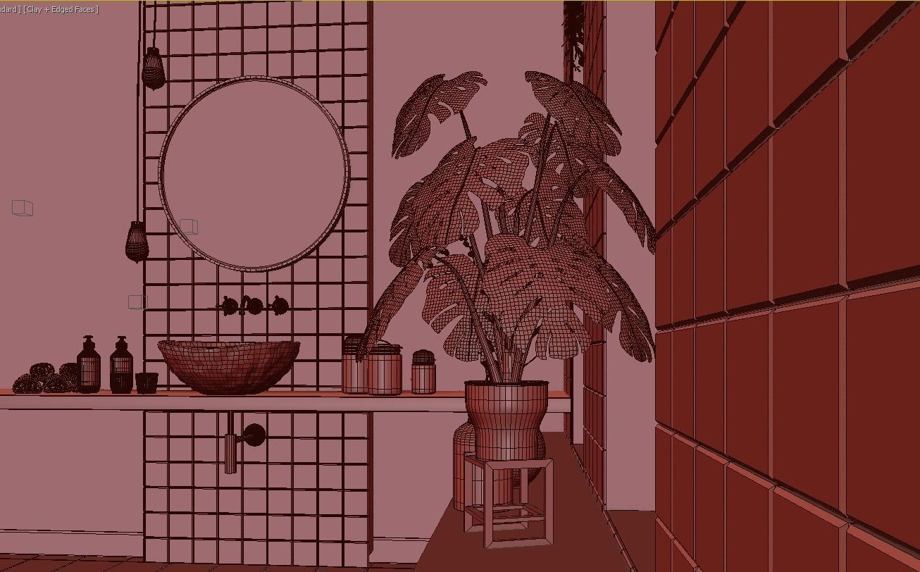 Glam Green Bathroom 3D model_11