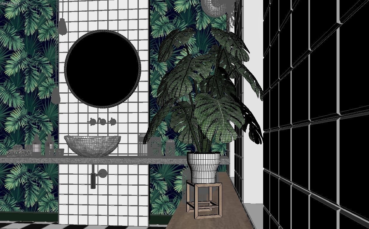 Glam Green Bathroom 3D model_17