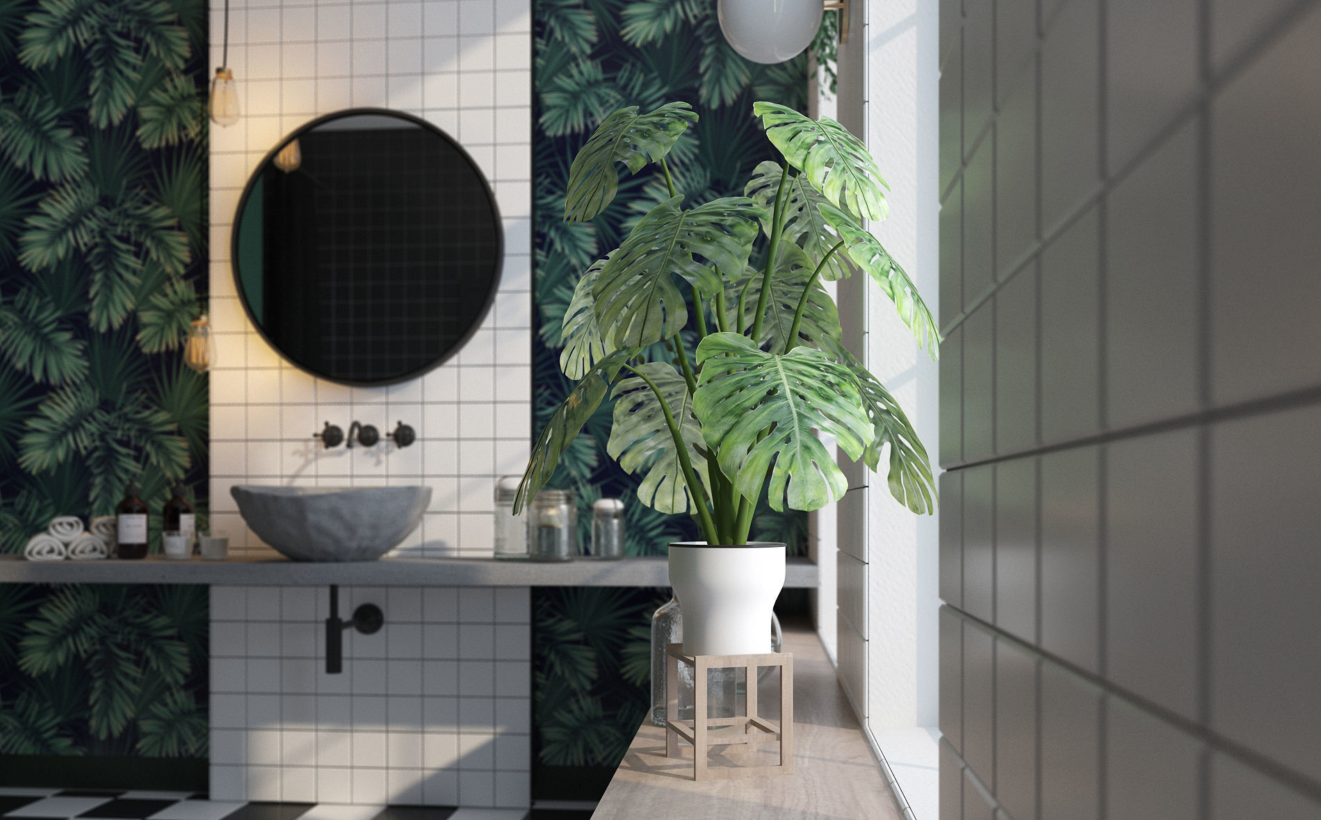Glam Green Bathroom 3D model_4