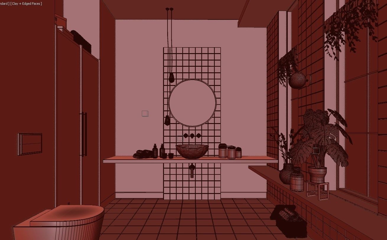 Glam Green Bathroom 3D model_7