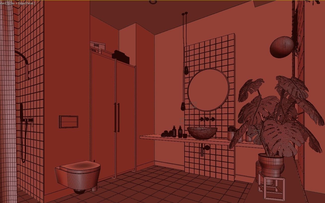 Glam Green Bathroom 3D model_8