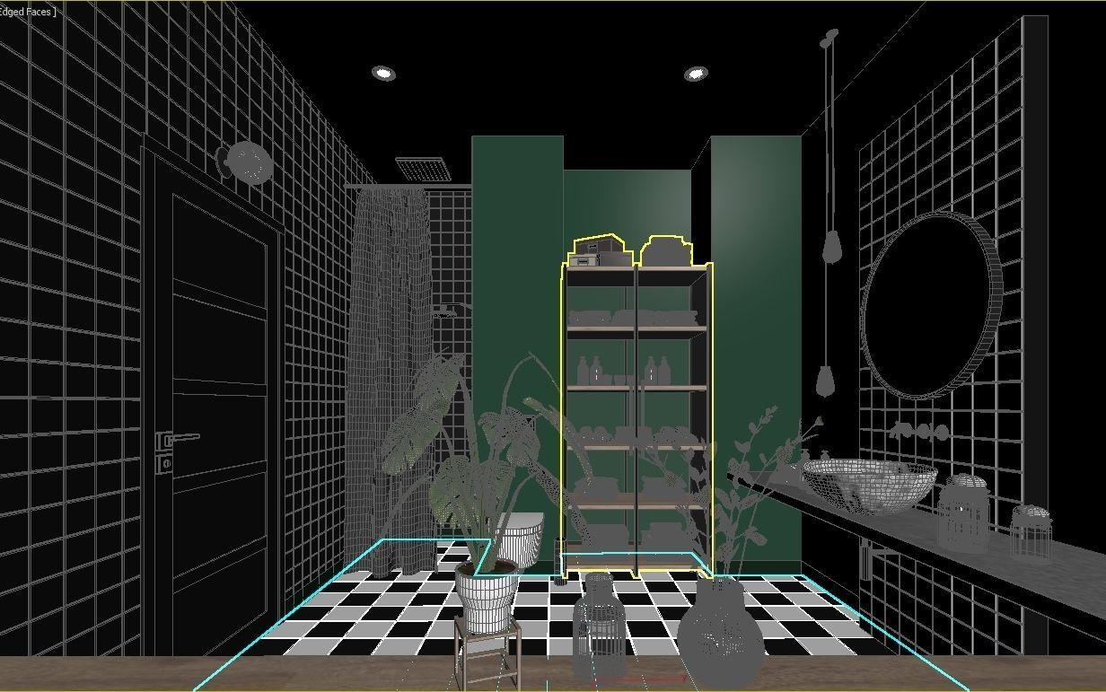 Glam Green Bathroom 3D model_16