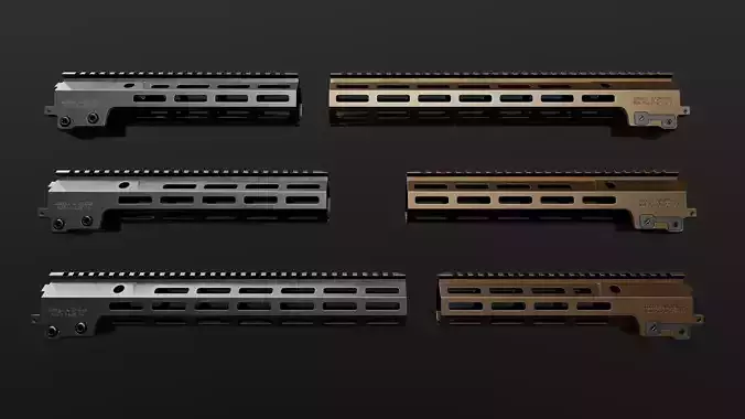 Geissele Super Modular Rail MK16 MLOK AR15 Handguard Low-poly 3D model