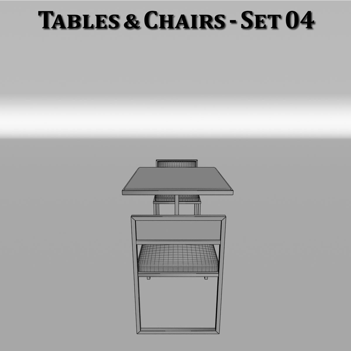 Metal Tables and Chairs - 4 Sets 3D model_29