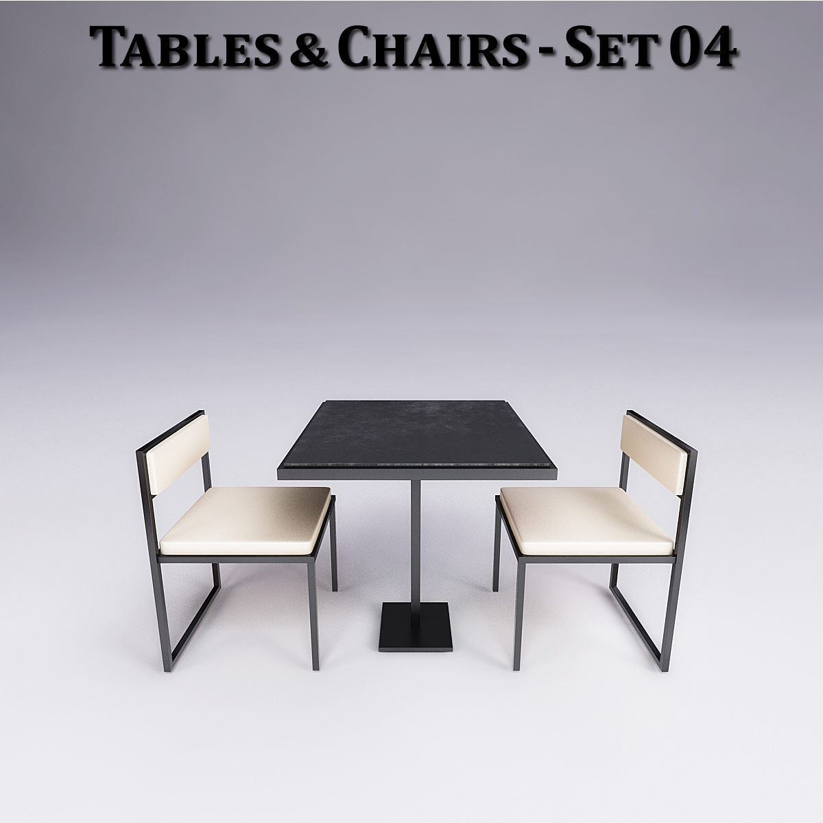 Metal Tables and Chairs - 4 Sets 3D model_25