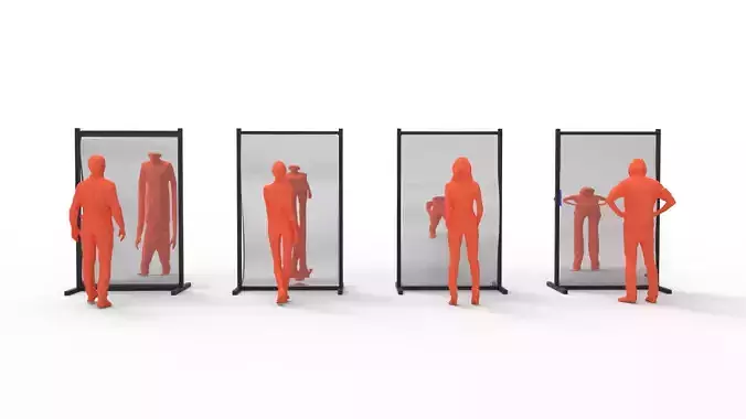 Funny Mirrors - Set of four double sided mirrors