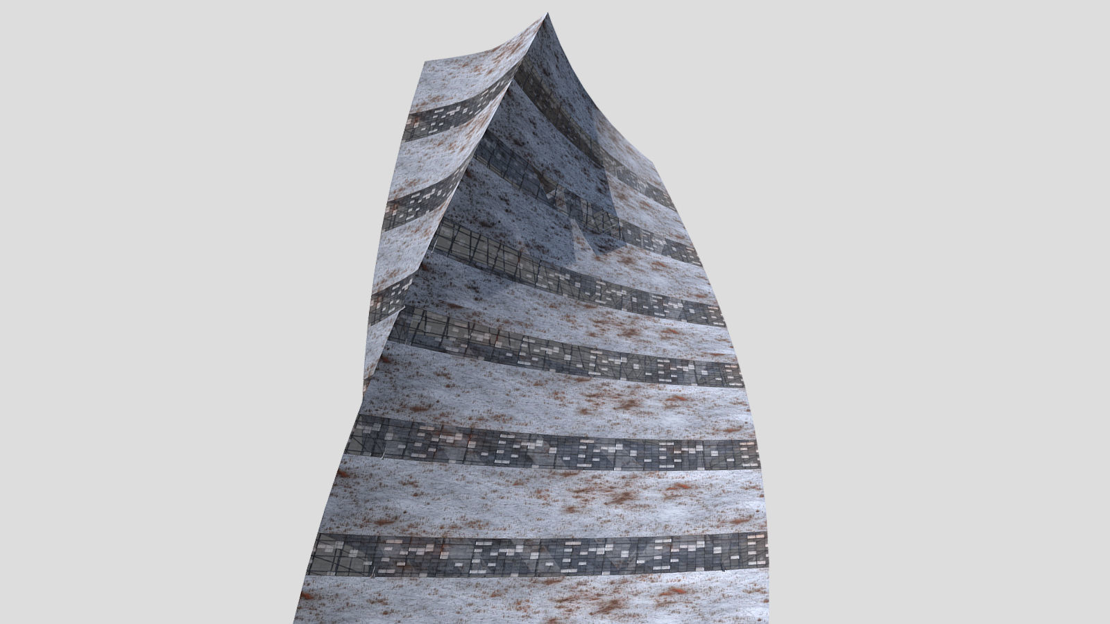 Post Apocalyptic building 2 3D model_5