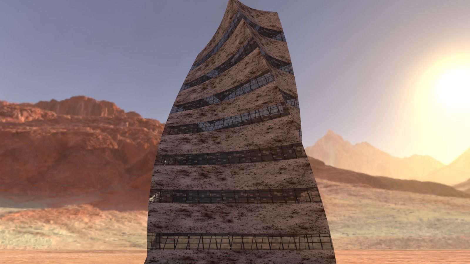 Post Apocalyptic building 2 3D model_1