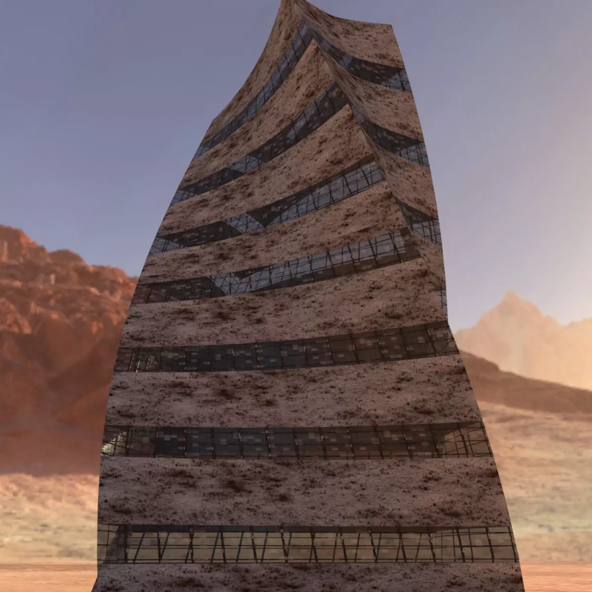 Post Apocalyptic building 2 3D model_0