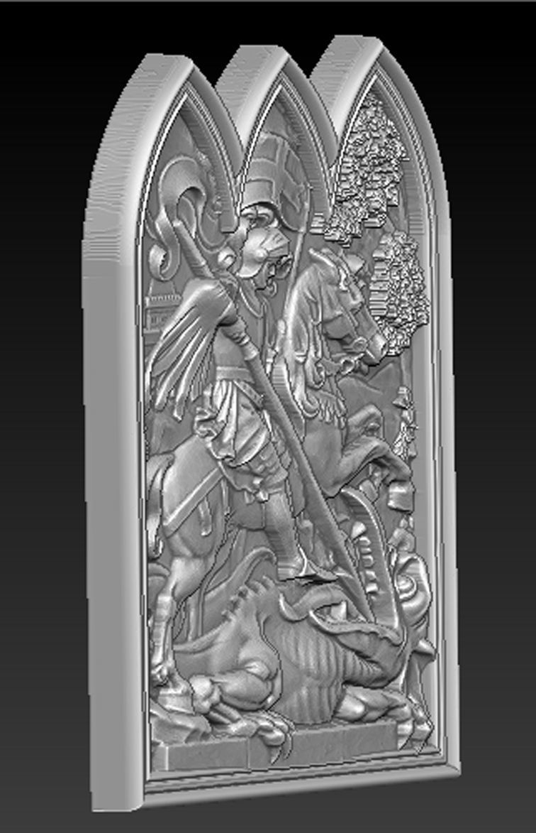 Saint George 3D model frame 3D print model_1