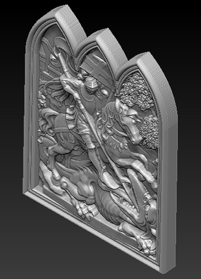 Saint George 3D model frame 3D print model_4