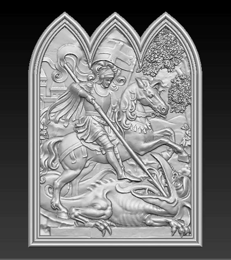 Saint George 3D model frame 3D print model_2