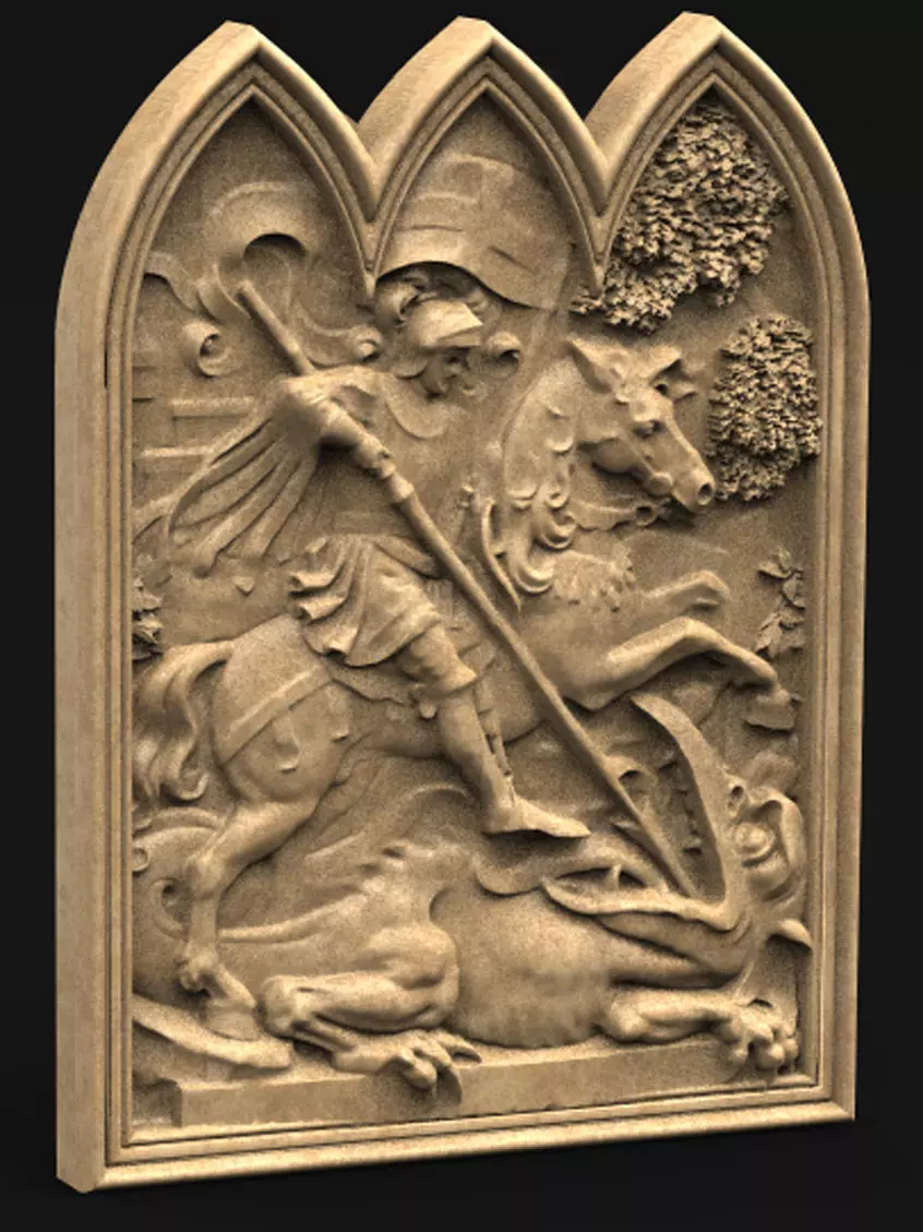 Saint George 3D model frame 3D print model_0