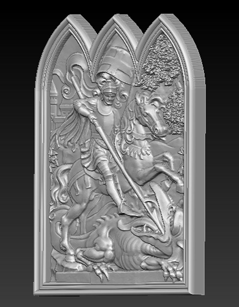 Saint George 3D model frame 3D print model_3
