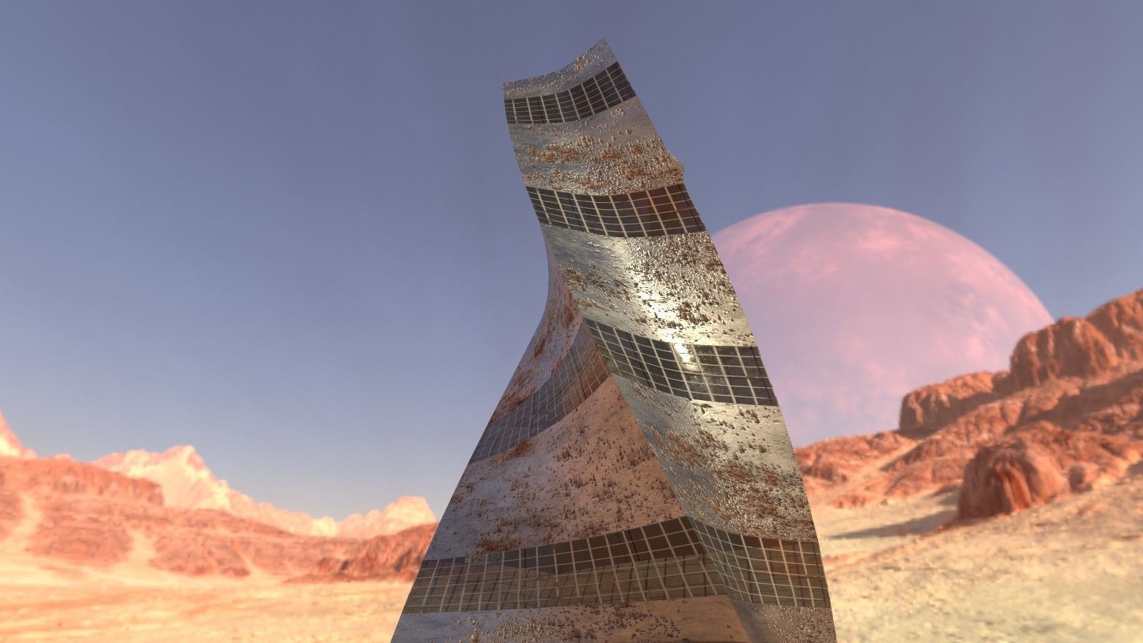 Post Apocalyptic building 3D model_2