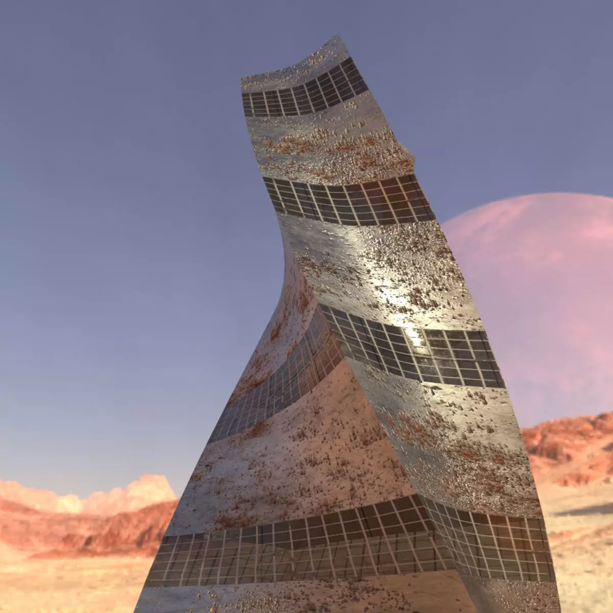 Post Apocalyptic building 3D model_0