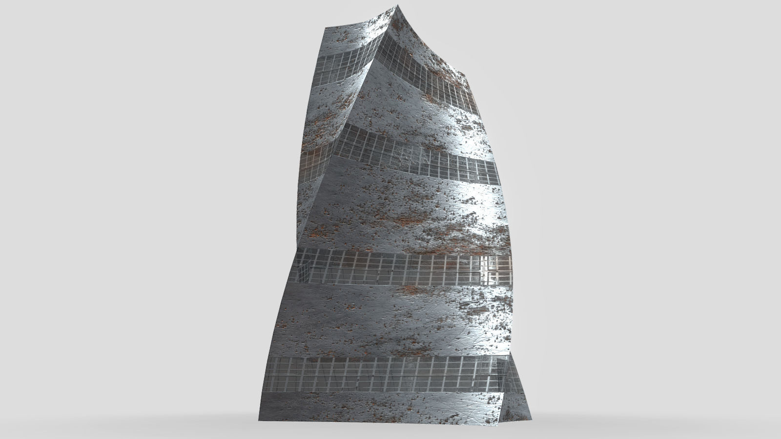 Post Apocalyptic building 3D model_4