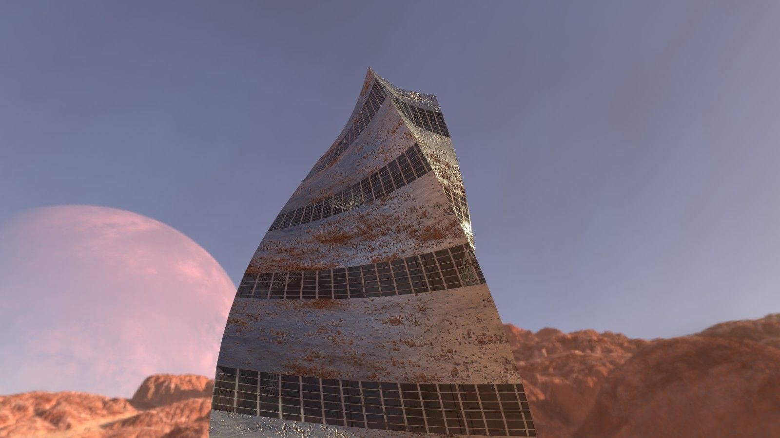 Post Apocalyptic building 3D model_1
