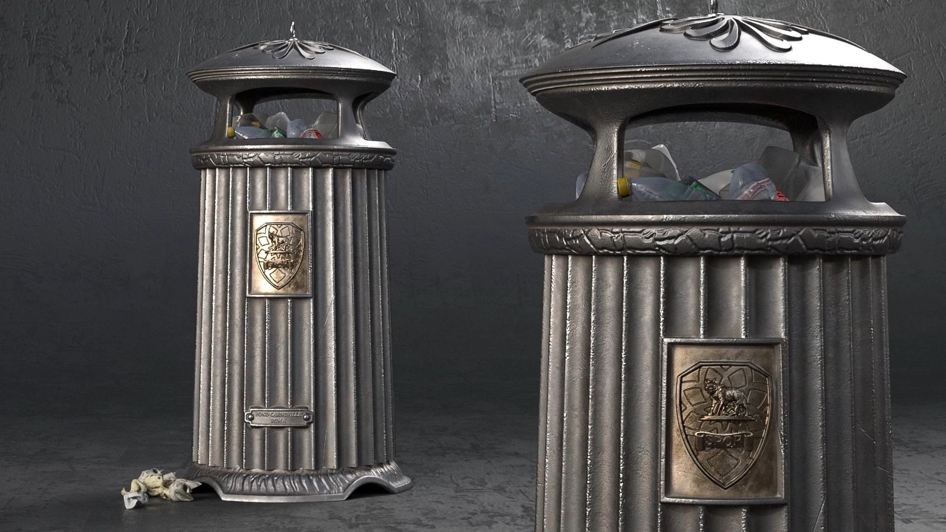 Street Vintage  Trash Can 3D model_5