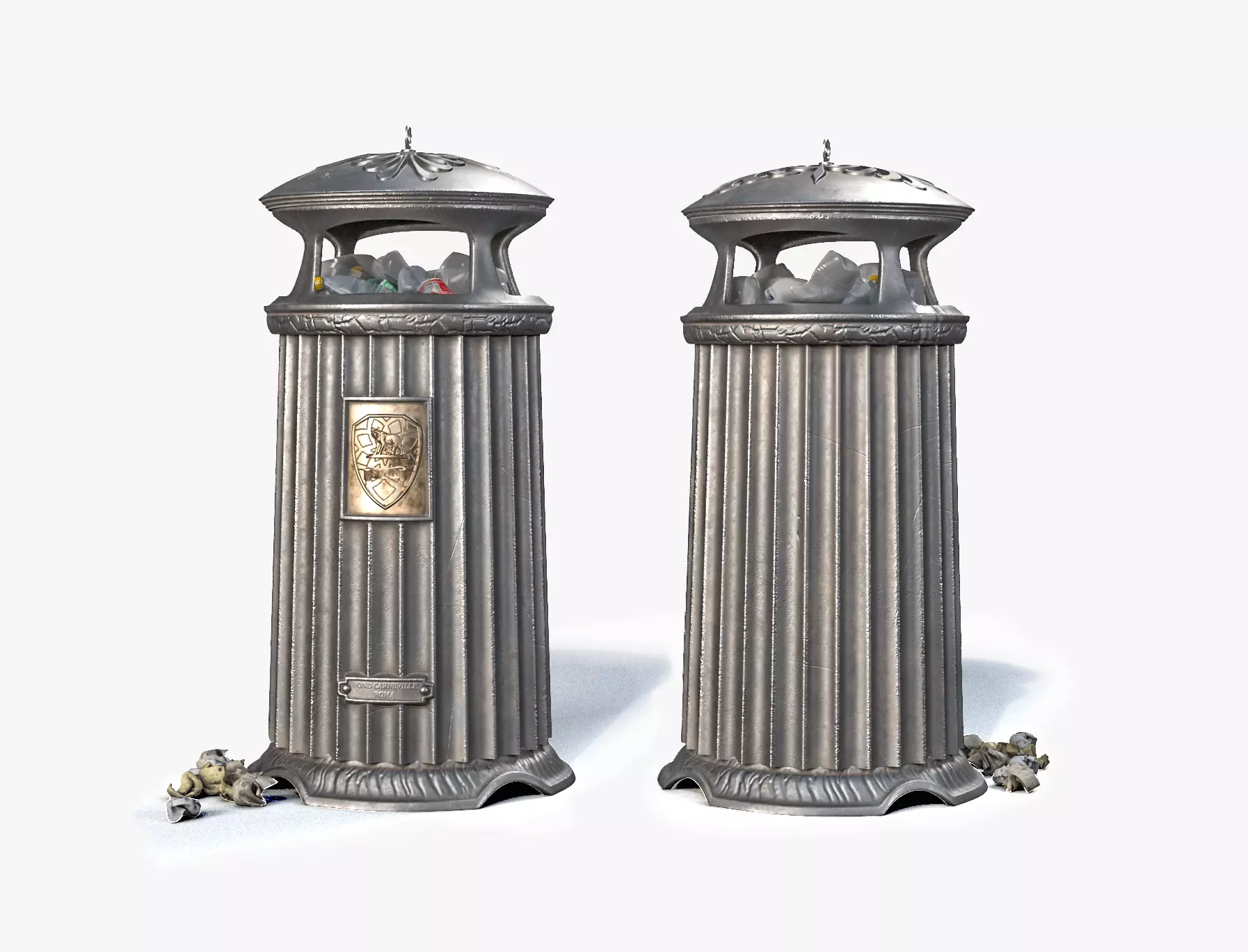 Street Vintage  Trash Can 3D model_0