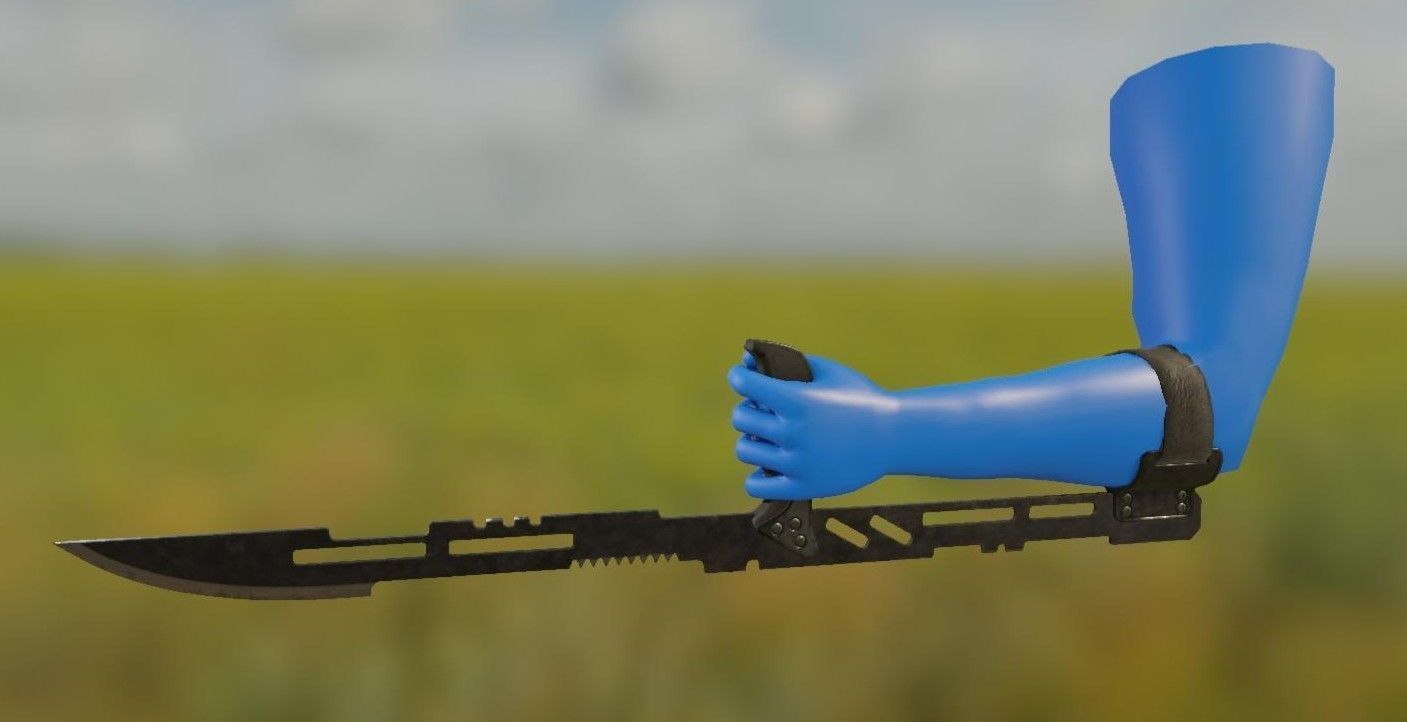 Arm Blades Low-poly 3D model_2