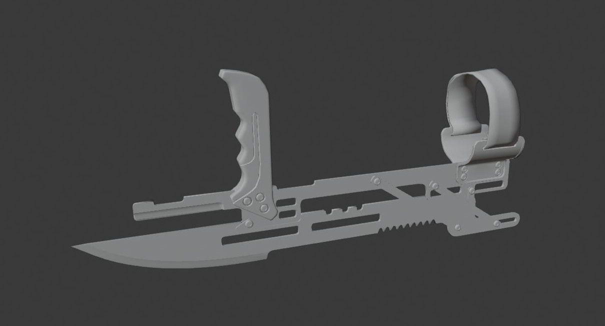 Arm Blades Low-poly 3D model_9
