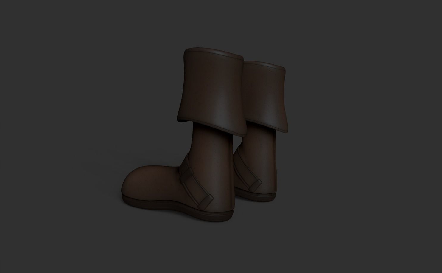 Leather Boots - Pirates or Cowboys Low-poly 3D model_1