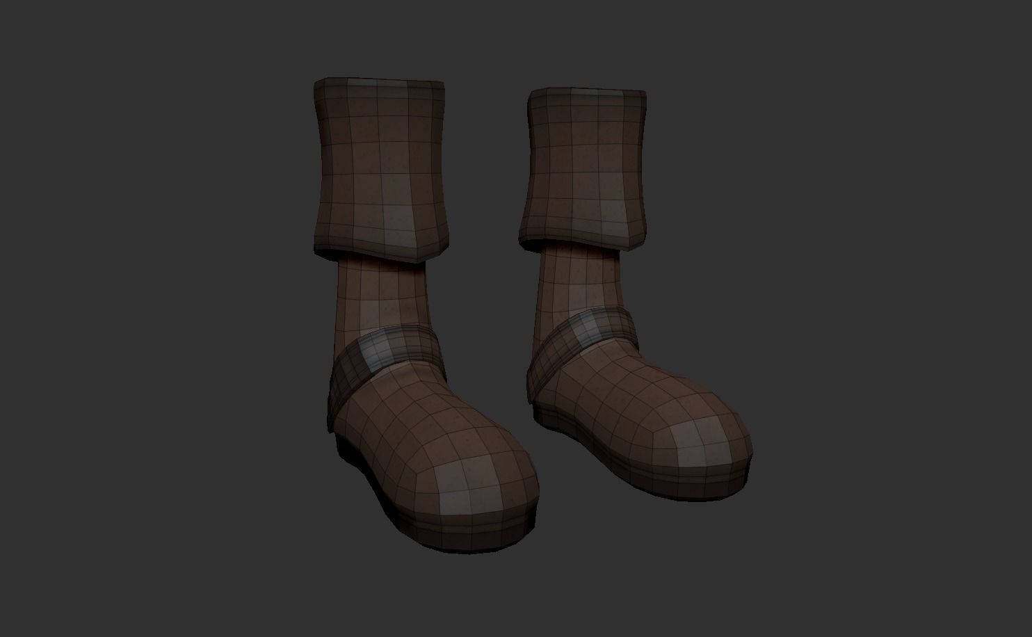 Leather Boots - Pirates or Cowboys Low-poly 3D model_3