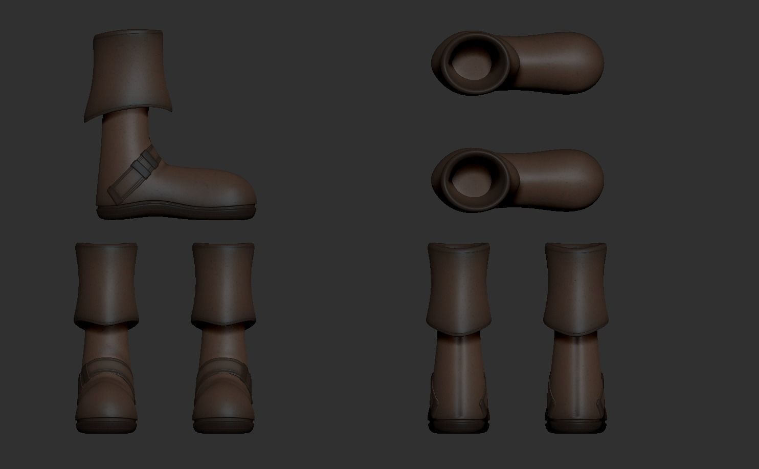 Leather Boots - Pirates or Cowboys Low-poly 3D model_4