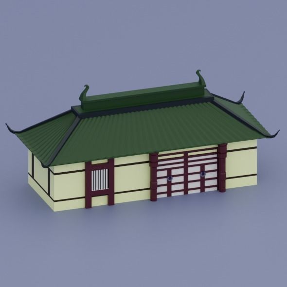 Pack low poly chinese city Low-poly 3D model_40