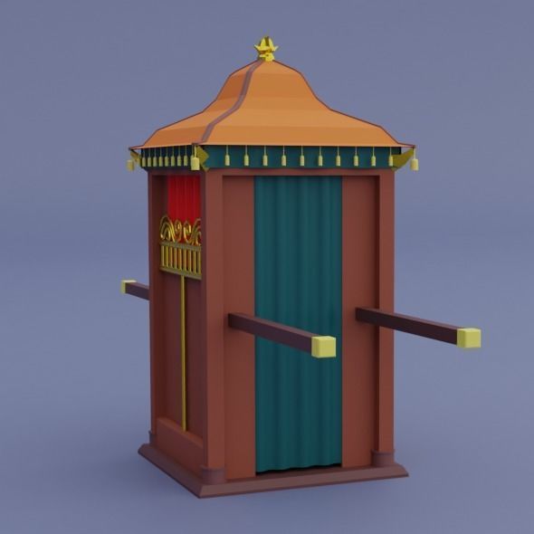 Pack low poly chinese city Low-poly 3D model_41