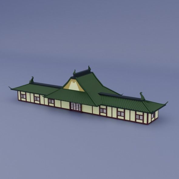 Pack low poly chinese city Low-poly 3D model_35