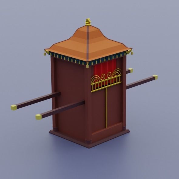 Pack low poly chinese city Low-poly 3D model_30