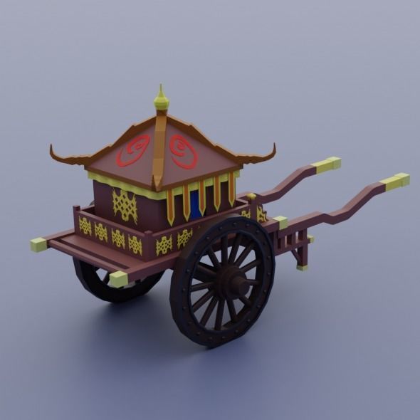 Pack low poly chinese city Low-poly 3D model_25