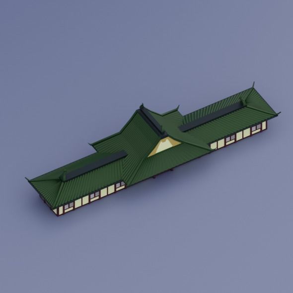 Pack low poly chinese city Low-poly 3D model_37