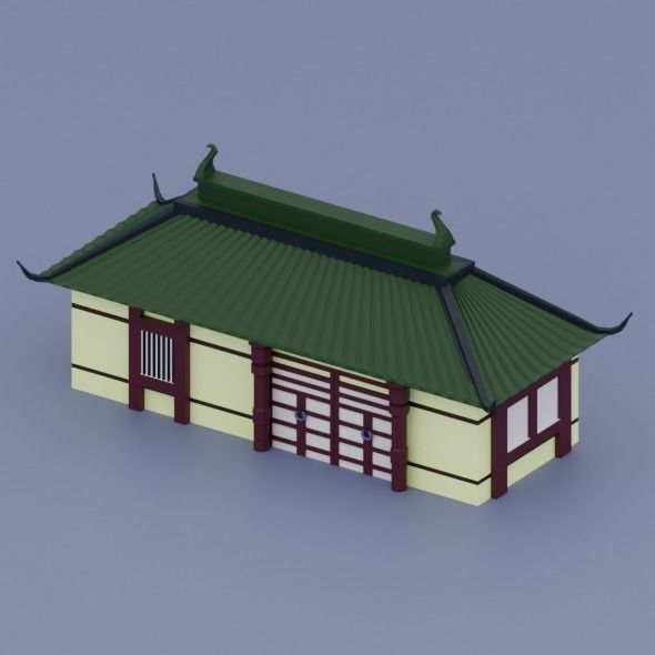 Pack low poly chinese city Low-poly 3D model_39