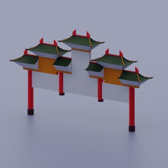 Pack low poly chinese city Low-poly 3D model_34