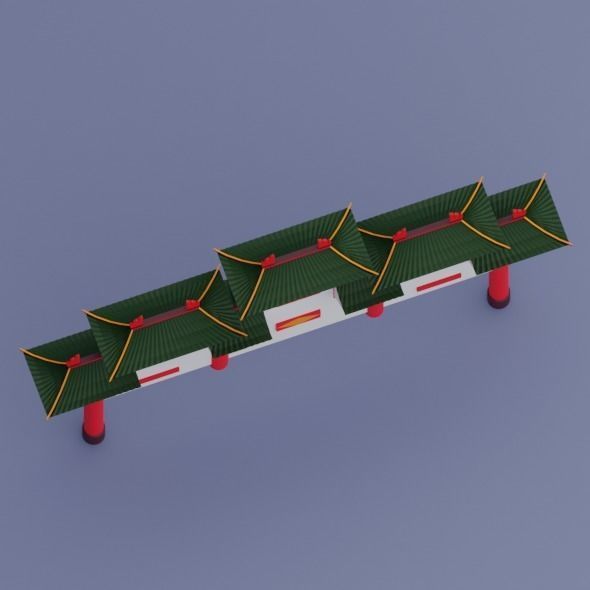 Pack low poly chinese city Low-poly 3D model_31