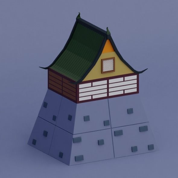 Pack low poly chinese city Low-poly 3D model_20