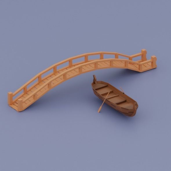 Pack low poly chinese city Low-poly 3D model_46