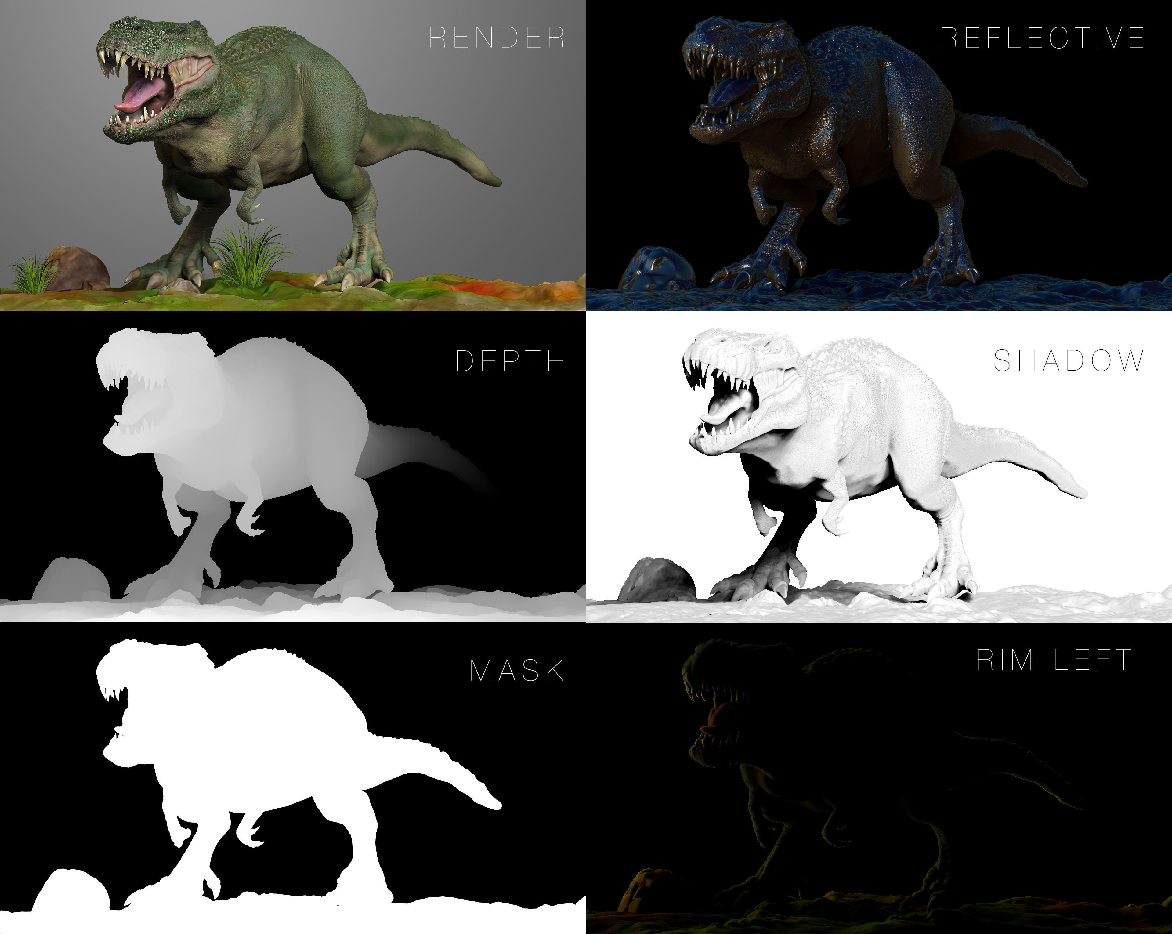 Dinosaur T-Rex HighPoly Model Print Ready 3D model_13