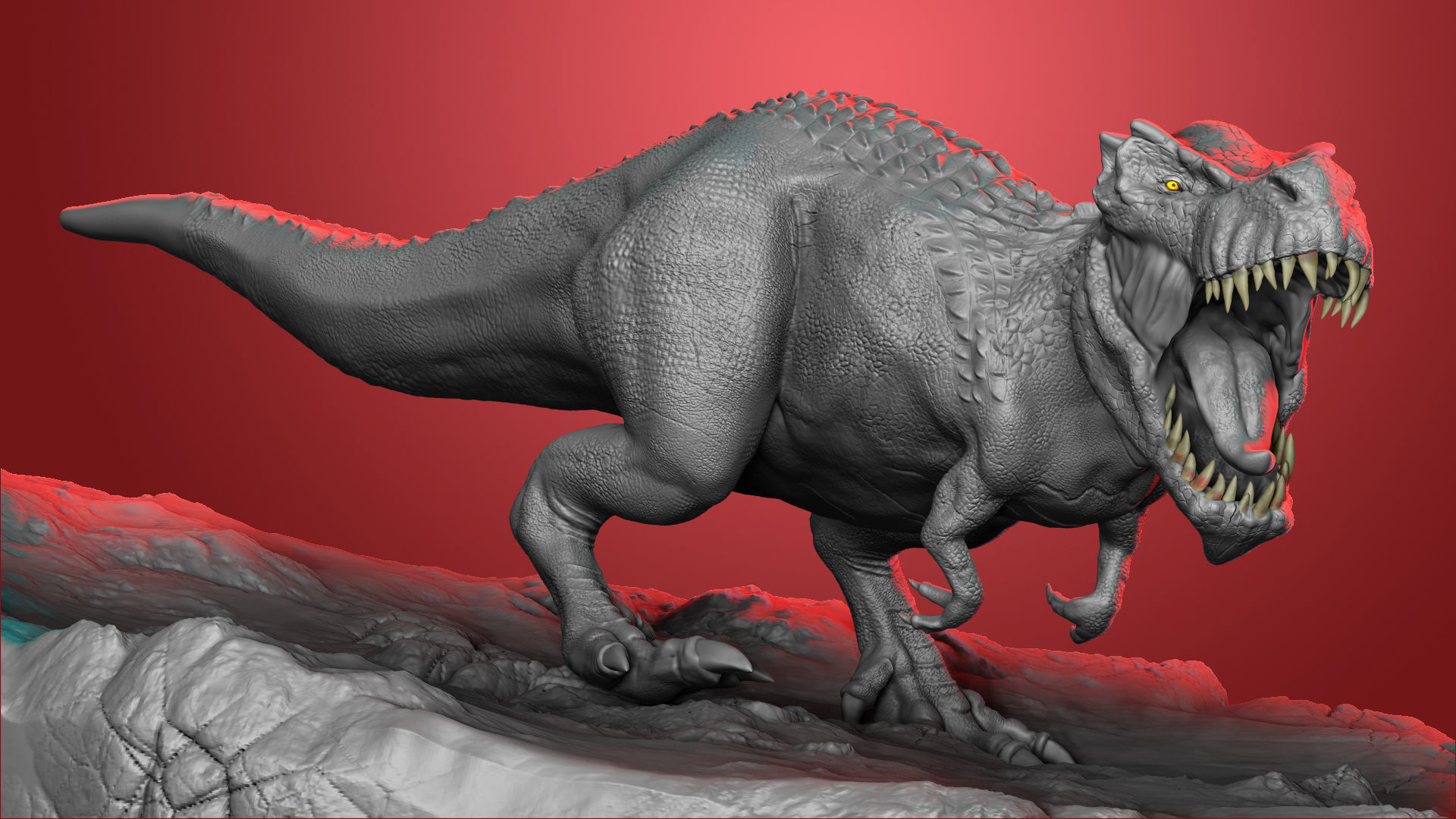 Dinosaur T-Rex HighPoly Model Print Ready 3D model_9