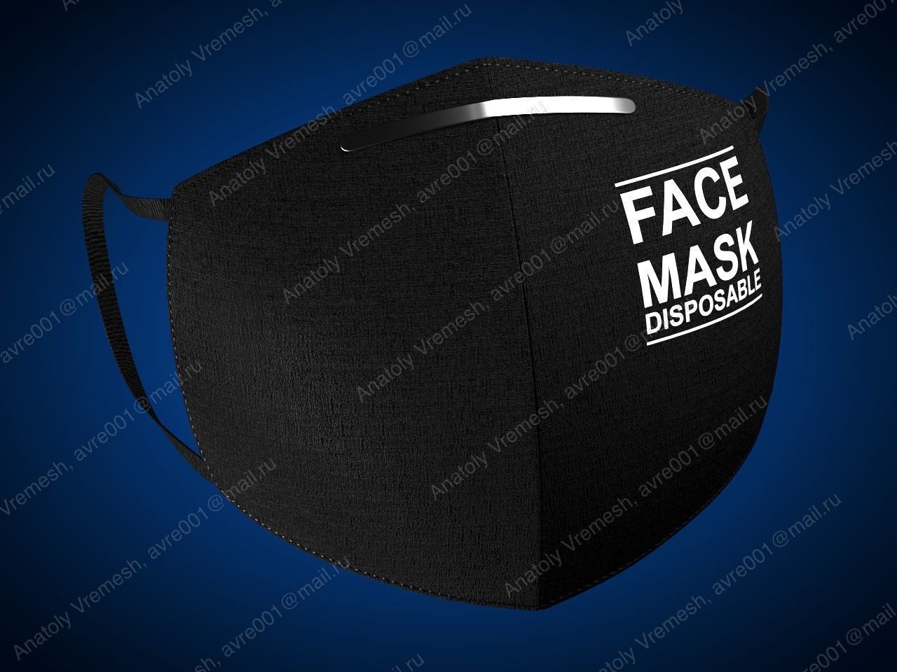Protective mask and its composition 3D model_7