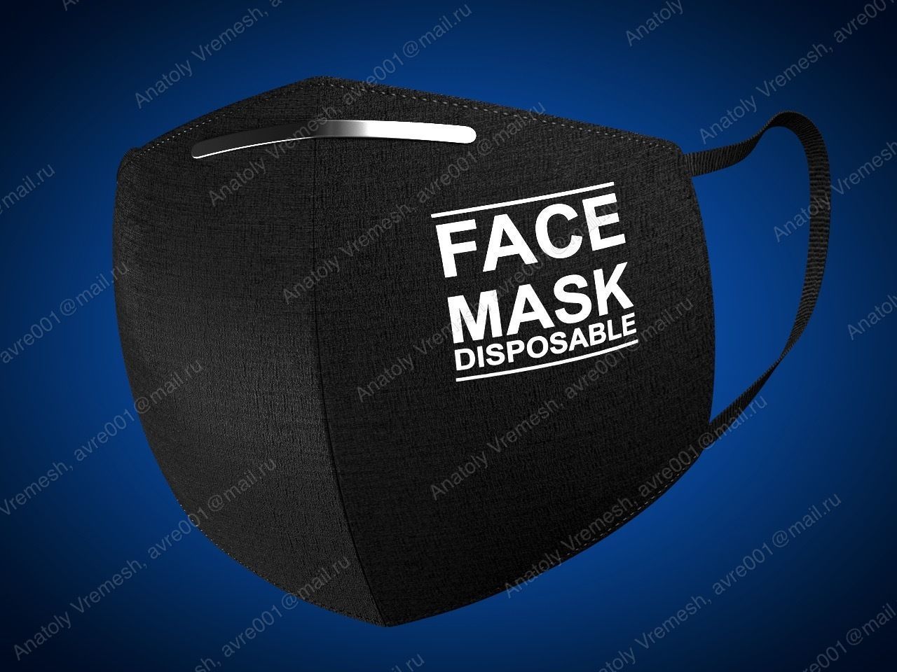 Protective mask and its composition 3D model_0