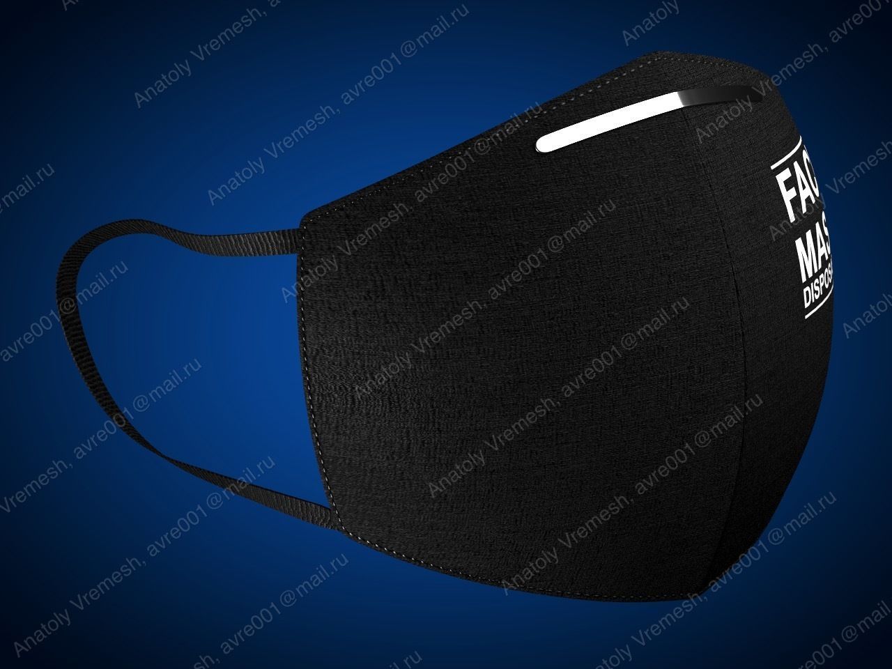 Protective mask and its composition 3D model_6