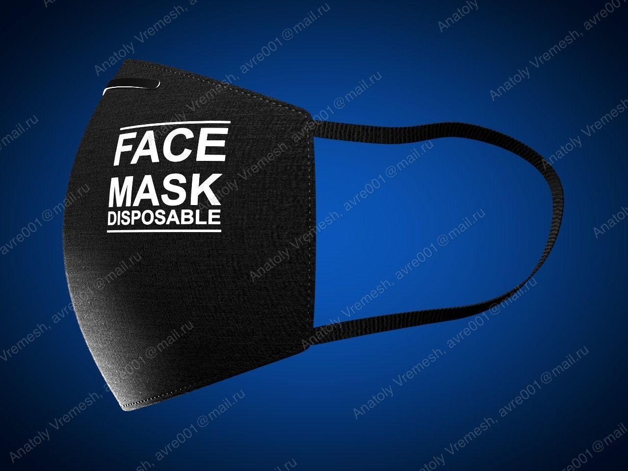 Protective mask and its composition 3D model_2