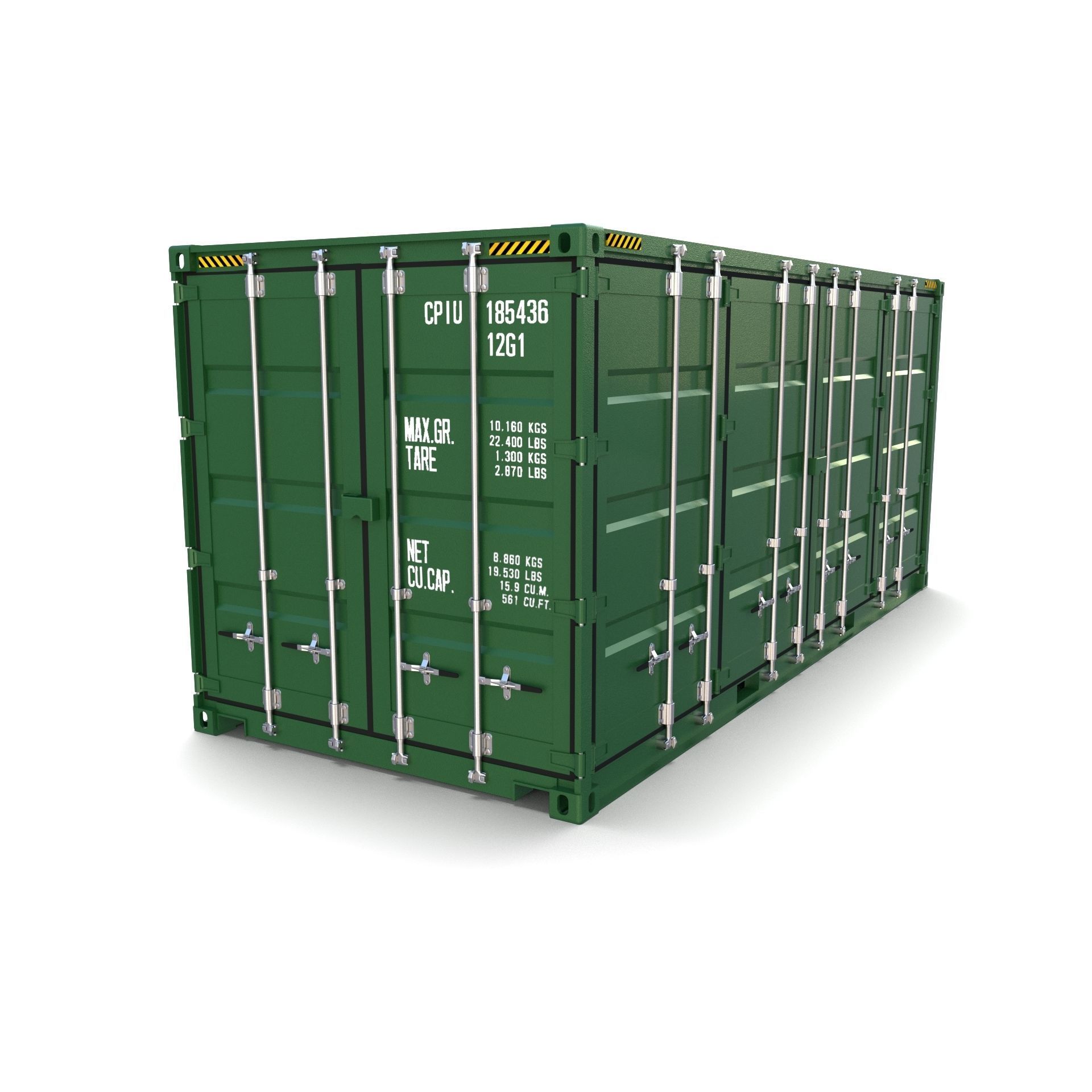 20ft Shipping Container Double Side Open 3D model_6