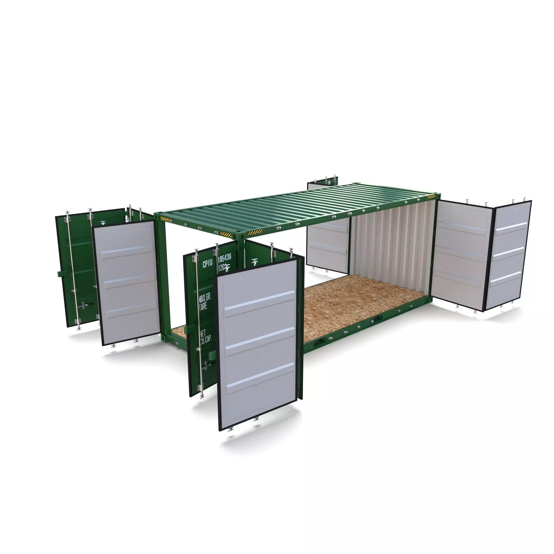 20ft Shipping Container Double Side Open 3D model_0