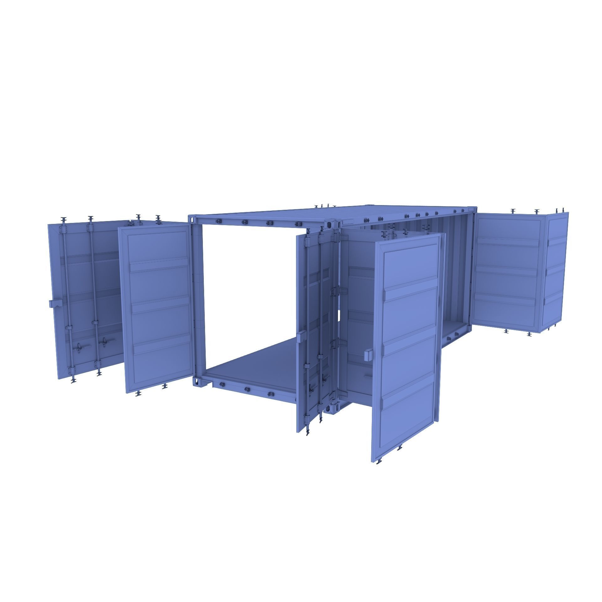 20ft Shipping Container Double Side Open 3D model_14